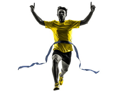 Runner Through Finish Line