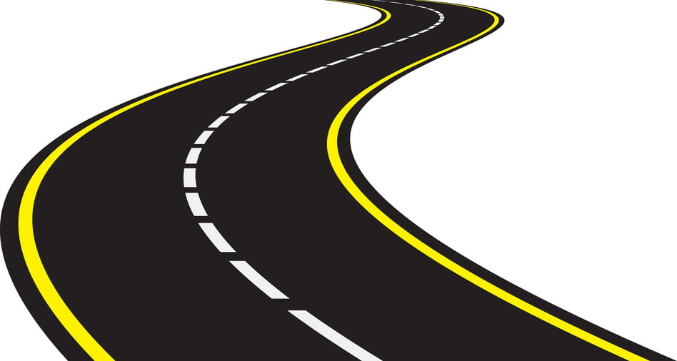 Perspective of curved road highway image
